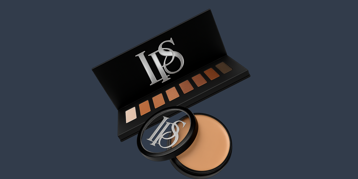 La Plage Spa Healthy Glow Makeup Collection of primers, foundation, eyeshadows, blush, lip color, makeup bushes, and waterproof setting products