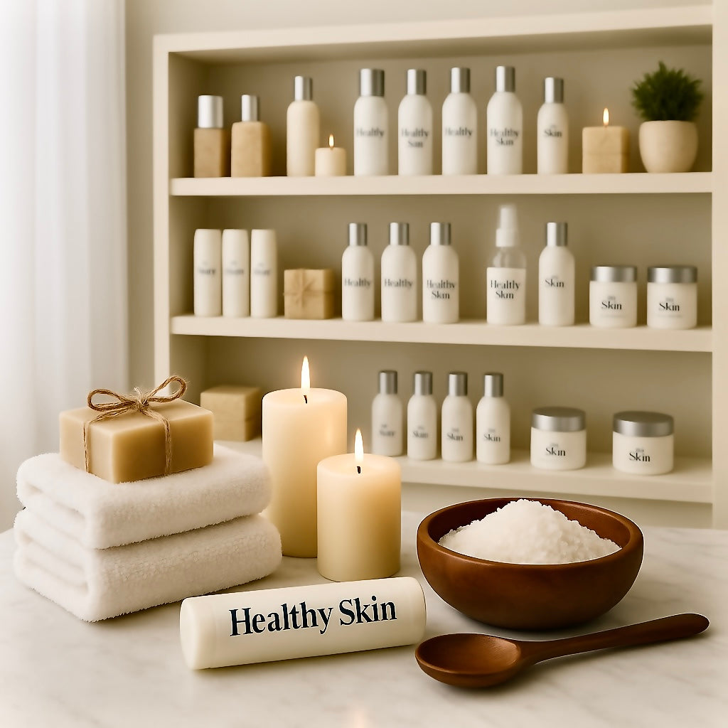 Founders' collection of La Plage Spa skincare, hair care, and wellness products.